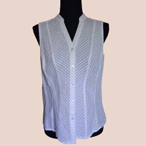 Saint Tropez West White Linen Blouse - Women’s Size M